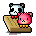 Panda Teddy and Pink Teddy Omok Set